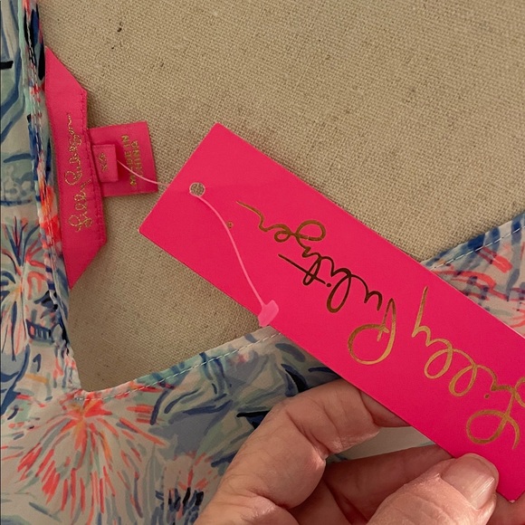 Lilly Pulitzer Blue and Pink Swim Cover Up - Picture 2 of 6